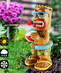 16.7 Inch Tiki Garden Statue With Solar Powered Lantern Lights, Large Hawaiian Tiki Man Figurine for Outdoor Patio Yard Bar Beach Pool Pond, Auto On Off Glow for Nighttime Ambiance and Holiday Gift Idea