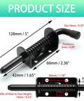 Rock Solid Spring Loaded Gate Latch Pin Pair Premium Stainless Steel Barrel Bolt Door Hardware dimensions with size labels.