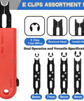 Pro Grade E Clip Snap Ring Kit With Removal And Installation Tool Four Size Set 6 mm 7 mm 8 mm 9 mm Includes 40 Retaining Rings