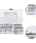 210 Piece Stainless Steel Cotter Pin Kit With Hairpin Pins And R Clips For Automotive, Home, And Industrial Use, Full Range Of Sizes For Quick Fixes, Maintenance, And Heavy Duty Projects. labeled organizer box with assorted cotter pins