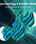 Front view of AMOLEN Silk PLA filament bundle with four 200g spools of shiny teal-blue silk filament