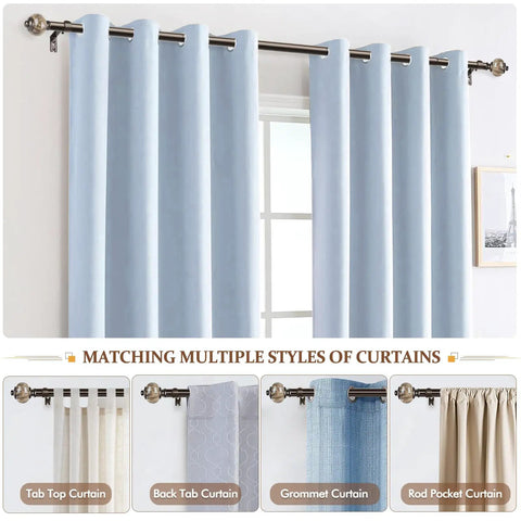 One Inch Curtain Rods With Bronze Finish For Windows Adjustable From 72 To 144 Inches Heavy Duty Telescoping Drapery Rods With Marbled Finials