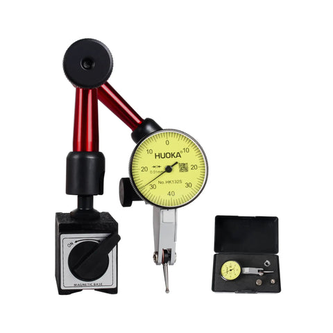 Shockproof Dial Indicator With Flexible Magnetic Stand And Adjustable Lever Gauge For Precise Measurements 0 To 0.03 Inch Range