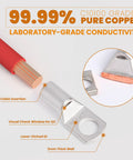 Thick Copper Wire Lugs Kit With 176-Pc 10 Types Ring Terminals And 88-Pc Heavy Duty Battery Cable Ends, 99.99% pure copper