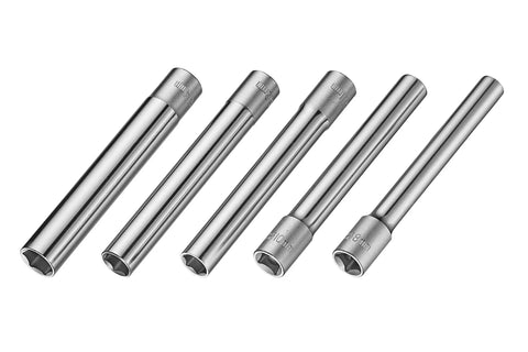 Beefy Deep Metric Socket Set For 3/8 Inch Drive 6 Point Includes 8mm 10mm 11mm 12mm 14mm Sockets With 1/4 Inch Adapter Extra Long 120mm