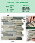 Product information for Peel And Stick Marble Backsplash For Kitchen And Bath, 3D Self Adhesive Wall Tiles, No Grout Needed, 10 Sheets