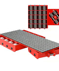 Heavy Duty Industrial Machinery Mover Featuring 180 Degree Rotating Machine Moving Skates with steel rollers and rubber deck.