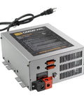 Heavy Duty 55 Amp Rv Converter Plug And Play Campground Ready Dc Power Supply with rear view and power cord.