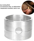 DIY Jewelry Casting Kit With Aluminum Alloy Cylindrical Sand Casting Mold For Ring Making And Small Batch Metal Jewelry, Casting Flask For Handmade Crafts And Studio Projects. Aluminum ring casting mold with side opening for custom ring making.
