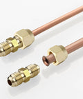 Top Tier Premium Brass Flare Nut Set Three Eighth Size Designed For Fuel Oil And Propane Systems with copper tubes