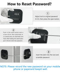 How to reset Boss Level Fridge Lock for Kitchen Cabinets and Pantry Drawers, showing steps for password setup.