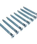 Replacement Confirmat Furniture Screws For Assembly Compatible With Part 131348 showing zinc plated screws lined up