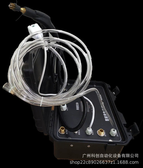 No Sweat Heavy Duty Steam Cleaner With Instant Vaporization For Squeaky Clean Floors And Appliances, showing the compact design and hose connection.