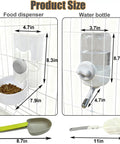 Product size details for Premium Gravity Feeder And Water Dispenser Set Keeps Your Fur Babies Fed And Hydrated, showing dimensions.
