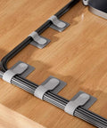 Heavy Duty Cable Organizer Kit For Desk And PC Setup Reusable Nylon Cable Ties With Hook And Loop Fasteners Keeps Data Cables Power Cords And Network Cables Neat And Cord Management Ready installed on desk