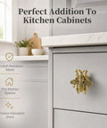 Bee Shape Cabinet Knobs 2 Pack Nature Inspired Single Hole Pulls For Cabinets Dressers Furniture Doors Antique Gold Zinc Alloy Electroplated Finish Rust Resistant, 2.2"