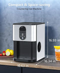 Party Ready Nugget Ice Maker For Countertop With 44 Lbs Per Day, Pellet Ice Machine dimensions on kitchen counter