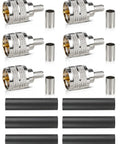 Six Pack UHF Male Crimp Connectors For RG8X LMR240 KMR240 4D FB Coax Cables PL259 J4 Coax Adapter With Pre Fixed Pin And Waterproof Heat Shrink