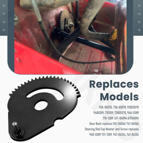 Steering Shaft Five Eighths Inch With Sector Gear Kit And Pinion Gear Bearing Set For Popular Lawn Tractors installation view