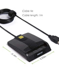 CAC Card Reader for DOD Military USB Common Access Card Reader for Mac and Windows, Easy Plug and Play Horizontal Version.