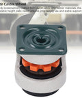 Rugged Retractable Leveling Casters With Ratchet Arm Design, Height Adjustable Plates Crushing Up To 2200 Lbs, Smooth Operator 40Mm workshop furniture, close-up of rubber plate caster wheel construction.