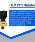 Close-up of Oil Pressure Sensor Replacement Kit With Easy Fit Socket And Filter For Dodge Chrysler Jeep Vehicles, showing OEM part numbers