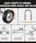 Beefy Sliding Gate Kit with 6-inch wheels, C-type carrier, galvanized rust resistant hardware, fits various door frames