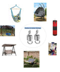 800 Lb Capacity Hammock Chair Spring Set 4 Inch Porch Swing Springs Suspension Hangers for outdoor and indoor swing setups