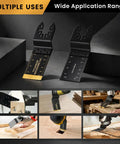 50 Piece Oscillating Blades Kit For Wood And Metal, Dual Material Set With 45 HCS Blades For Clean Wood Cuts And 5 Titanium Coated Blades For Wood Or Metal Tough Jobs, 35mm Blades, Durable Multi Tool Upgrade, two oscillating blades