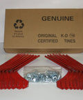 Beefed Up Standard Bolo Tine Set For Soil Cultivation And Tilling With Heavy Duty Red Coated Tines And Mounting Hardware