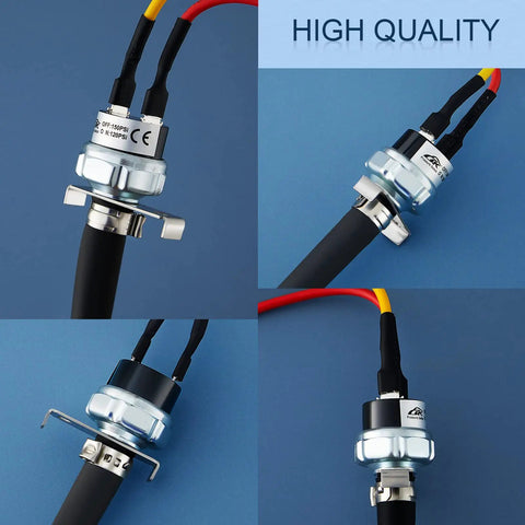 Air Compressor Pressure Switch 120 To 150 Psi With 120V AC Control Plug And Play Setup Includes Rubber Hose Fittings Screw And Clamp Ready To Install Pressure Controller For N003306SV Compatibility