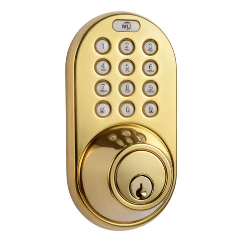 Keyless Entry Door Lock With Keypad And Auto Lock Triple Security System Hassle Free Installation Polished Brass