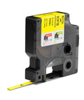 Heavy Hitting Heat Shrink Cable Label Tubes Black On Yellow For Rhino Label Makers Thermal Transfer Wire Markers in dispenser.