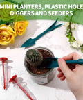 Using Compact Mini Handheld Seed Spreader Kit With Four Seeders Two Shovels And Five Seed Boxes for cactus planting
