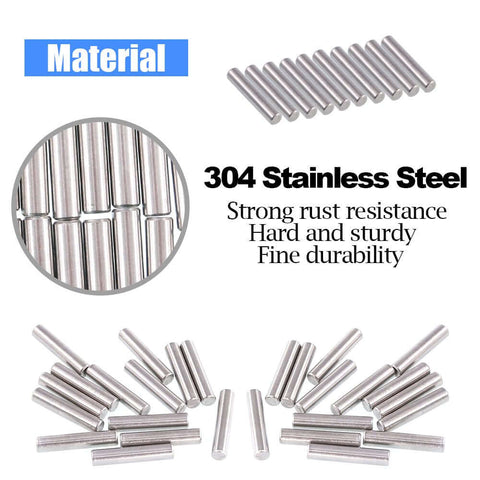 50-Piece 5x25mm Dowel Pins Stainless Steel Shelf Support Pegs For Cabinets And Furniture Built Tough With 304 Stainless Rust Resistant Easy Install Silver Tone Pin Rod Fasten Elements.