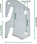 Badass 2 Pack Bed Rail Hook Plates For Pickup Trucks, 13 gauge steel, dimensions marked, designed for secure truck bed attachment.