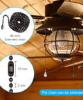Beaded Ball Ceiling Fan Pull Chain Set With Zinc Alloy Bead Extenders And Connectors Includes Four Pendant Chains Two 36 Inch Extensions Eight Extra Connectors Easy Install Rust Proof Oil Rubbed Bronze on ceiling fan