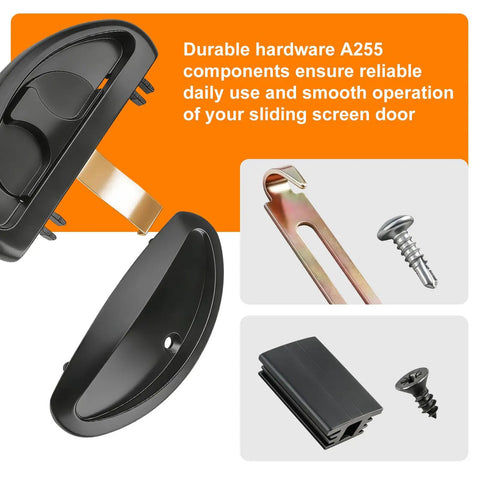 Replacement Screen Door Handle For CRL A255 And Andersen Sliding Doors Black Finish Latch And Pull For Patio And Balcony Screens