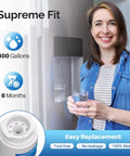 Woman using Refrigerator Water Filter Replacement For EveryDrop EDR4RXD1 Whirlpool 4 Maytag UKF8001AXX200 4 Pack