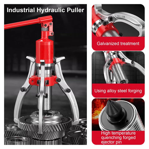 Heavy Duty Hydraulic Gear Puller Bearing Remover For Wheels Axles Parts showcasing galvanized steel design and precision ejector pin.