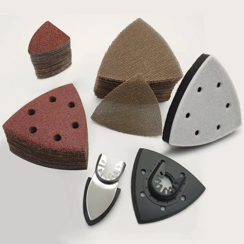 Oscillating Tool Sanding Pads Kit With 138Pcs Mesh And Normal Sandpaper 2 Sanding Pads And 1 Interface Pad Multitool Sandpaper Set