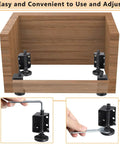 Heavy Duty Adjustable Furniture Leveler Feet With Corner Edge Guards And Tight Lock Nuts Squashes Wobbly Furnishings close-up of installation process