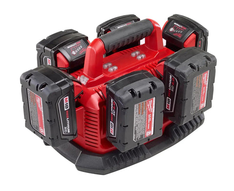 Six Pack Sequential Charger For M18 Batteries Heavy Duty Red Power Dock To Charge Six Packs In Sequence Fast Safe And Easy