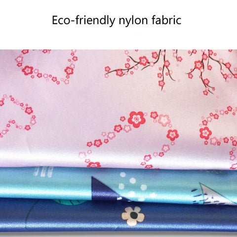 Eco-friendly nylon fabric layers showcasing colorful designs for Portable Fabric Wardrobe Steel Frame Foldable Closet Organizer.