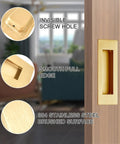 4.72 Inch Recessed Finger Flush Pull Handles For Pocket Doors Sliding Doors Closets And Barn Doors Hardware Brushed Gold Finish
