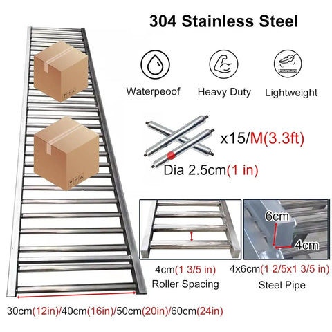 Heavy Duty 33ft Folding Conveyor Belt With Galvanized Steel Unloading Rollers For Super Efficient Freight Loading And Unloading Plus Portable Durable Equipment To Handle Big Jobs Smoothly, shown with boxes on rollers.