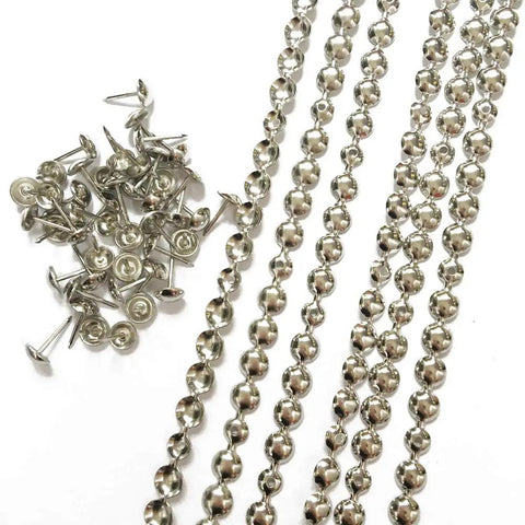 Five Meter Upholstery Tack Strips Featuring Nine Point Five Millimeter Nickel Finished Heads And Included Single Nails.