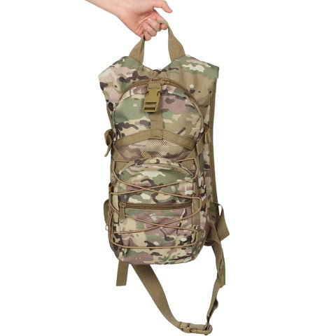 Camouflage hiking backpack for men with big capacity and comfy carrying system, durable Oxford cloth for travel and hiking trail.