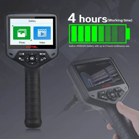 Dual Front And Side Cameras 1080P HD Inspection Camera With Semi Rigid Cable And 10 Level LED Lights, Wide View Angles 0 Degree And 90 Degree For Tight Spaces, Industrial Endoscope For Mechanics And Home Diagnostics, 4-inch screen