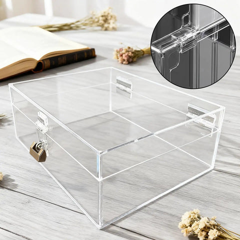 Clear Acrylic Self Adhesive Hinges 12 Pack 35 By 25 Mm For Crafts Cabinets Furniture Displays And Aquariums used on glass box